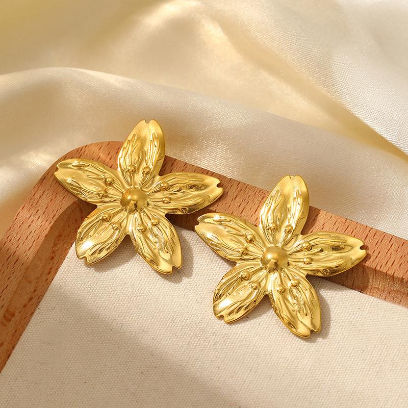 Stainless Steel Flower Drop Earrings for Women Imitating Pearls Light Luxury Exquisite Not Fading Party Jewelry Jewelry Gift New