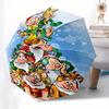 Christmas, dwarfs Automatic Opening and Closing Umbrella - 8 Ribs Portable Folding Umbrella with Plastic Handle, Suitable for Leisure and Ha