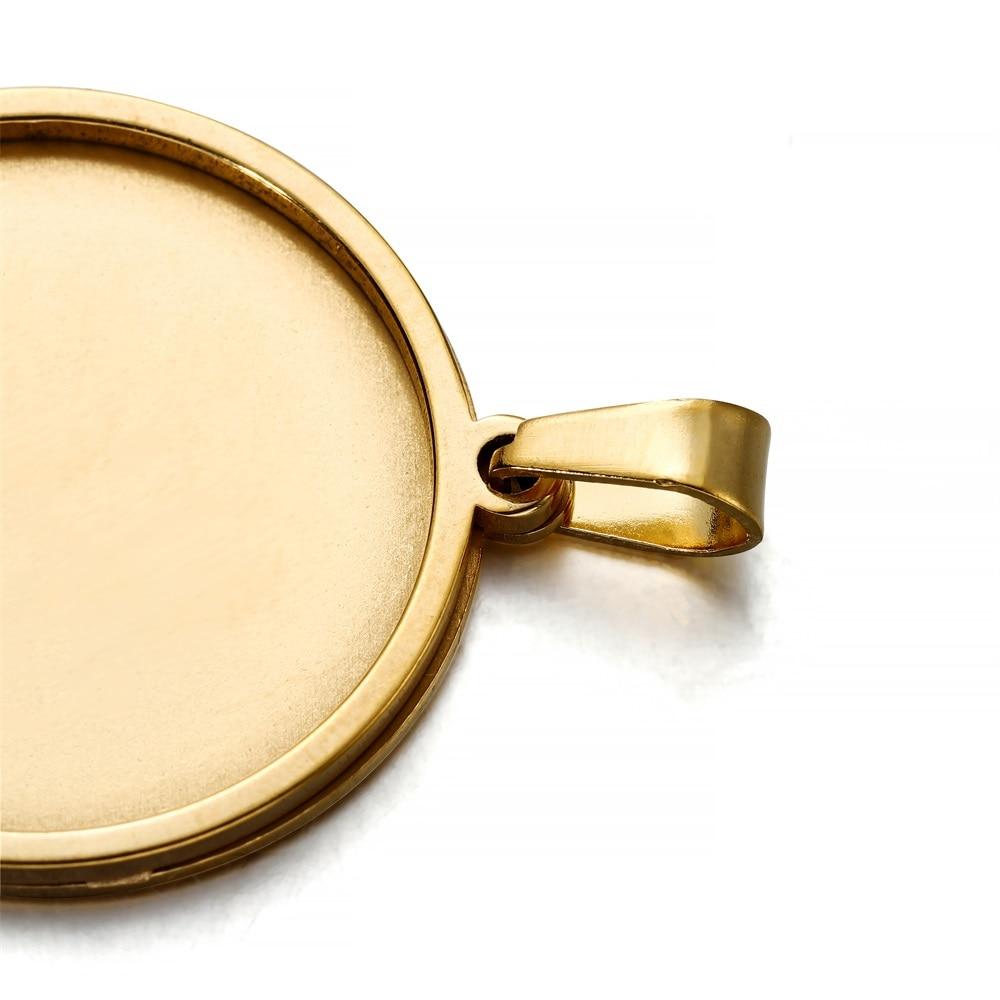 5 шт., золотые основы из нержавеющей стали, 20/25/30/35/40 мм, кабошон, камея, основание, лоток, ободок, пустое ожерелье, кулон для изготовления ювелирных изделий своими руками