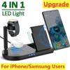4 In 1 Wireless Charger Stand Night Light Fast Charging Station Dock for iPhone 15 14 13 12 Samsung S22 S21 Samsung Watch Apple iWatch