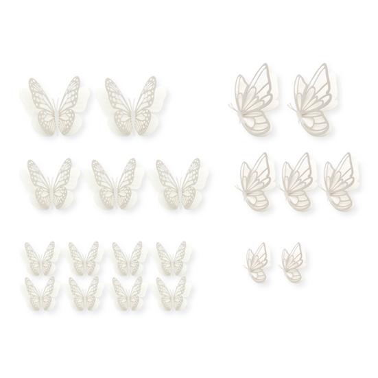 20 Pcs 2 Layers Wing Butterfly Wall Decor Self-Adhesive 3D Hollow Butterfly Stickers for Home Bedroom Cake Baby Shower Birthday Party Decoration