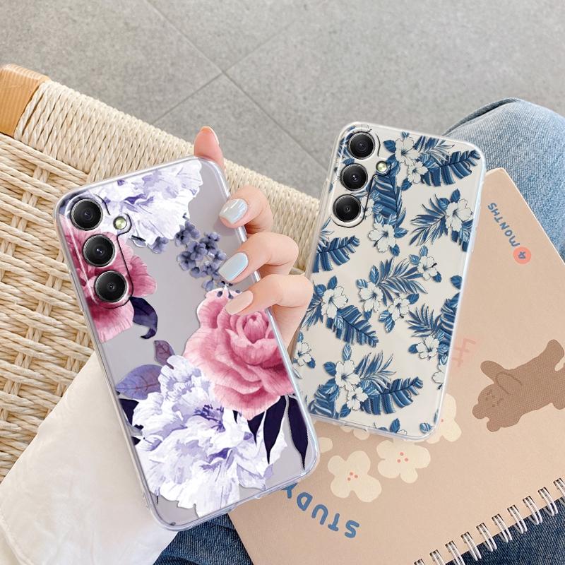 Мягкий силиконовый чехол Flower для Xiaomi Redmi Note 13 Pro 13C Poco C65 Samsung A35 A55 M35 S24 Huawei Honor 200 iPhone Camera Защитный противоударный чехол