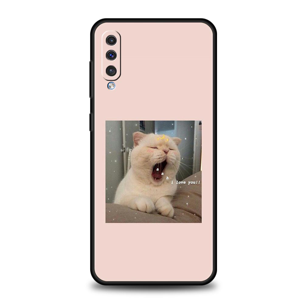 Милый чехол для телефона с изображением кота для Samsung A54 A52 A24 A14 A50 A72 A70 A10 A30 A40 A20S A20E A02S A12 A22 A34 A42 A32 5G A04s