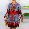 Women Large Size Round Neck Flare Half Sleeve Printed Dresses
