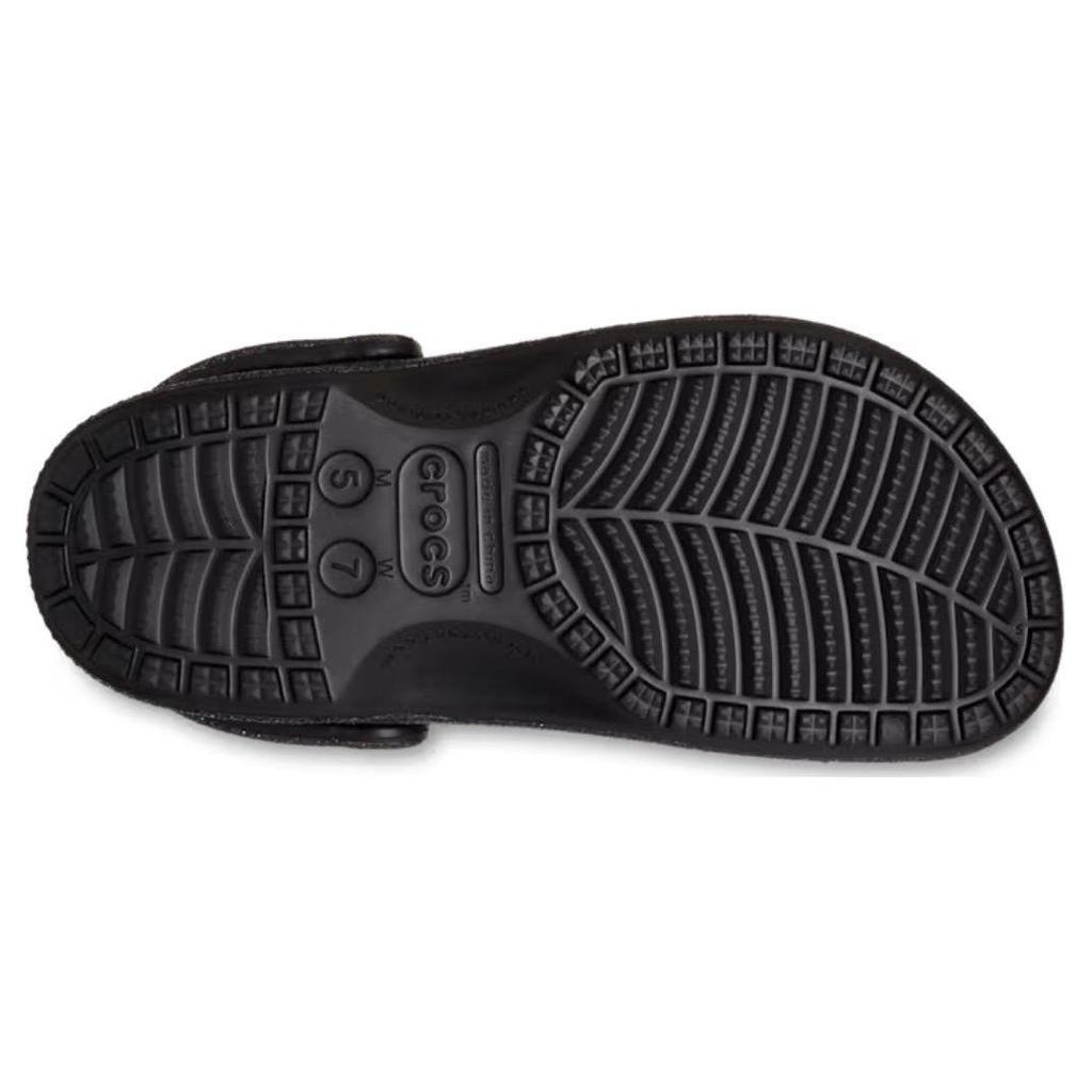 Crocs Unisex Baya Glitter Clog Black 205925-001