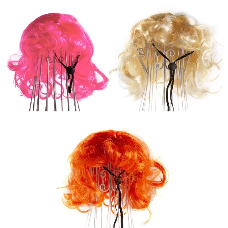 Small Dog Headwear Wigs with Bangs Curls Wigs Pet Birthday Photography Props Hair Accessories Adjustable Headwear