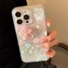 Подходит для iPhone 17 Apple Чехол для мобильного телефона Трехмерный Цветок Розы 16promax Масляная Живопись 11 Блестки 13 Свежий 12