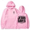 Jesus Saves John Hoodies Christian Bible Verse Sweatshirts Men Women Clothes Winter Comfortable Pocket Pullovers Graphic