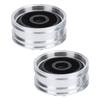 2pcs Beadlock Wheels Aluminum Alloy Micro Crawler Tires with Bearings for 1/14 RC Car Trailer Container Truck