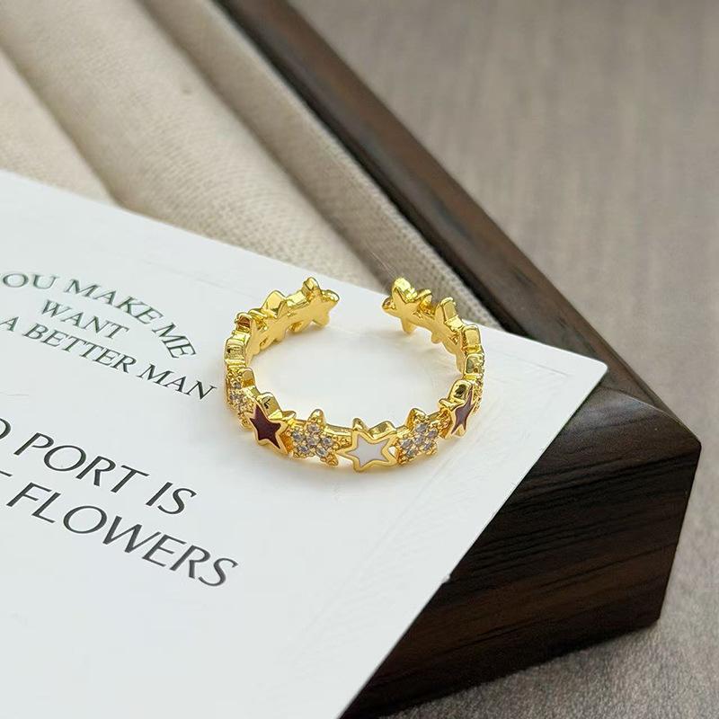 Hundred Flowers Bloom Medieval Vintage Retro Flower Opening Ring Light Luxury Niche High-End Accessories Women