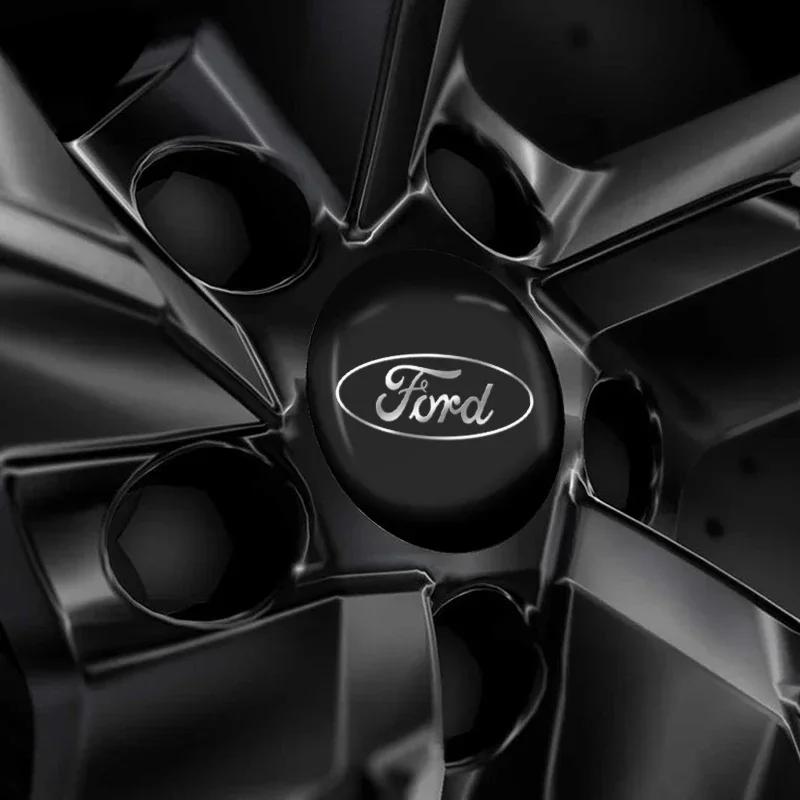 New 2026 Car Sticker Ford New 2025 Hot 4PCS Car Wheel Center Hub Cap Sticker Logo Wheel Decal For Ford Kuga Focus Fiesta Ecospor