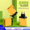 Быстрое зарядное устройство 240 Вт с двумя портами Type-C и двумя портами USB со светодиодом для Apple, Huawei и других