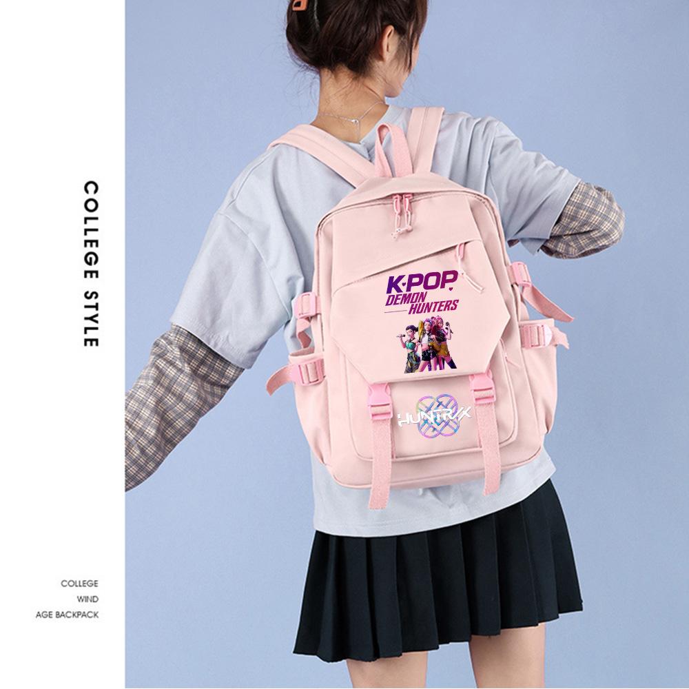 Мультяшный K-pop Рюкзак с принтом «Охотники на демонов» для мальчика-подростка, школьная сумка для девочки, детский студенческий рюкзак для книг, женская дорожная сумка, детский подарок, рюкзак