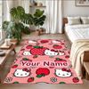 Crystal Velvet Rug Custom Name Text, Soft Non Slip Floor Mat Home DecorHello Kitty