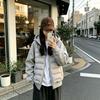 Winter New Hooded Splicing Down Padded Clothing Fashion Thickened Warm Versatile Small Padded Jacket