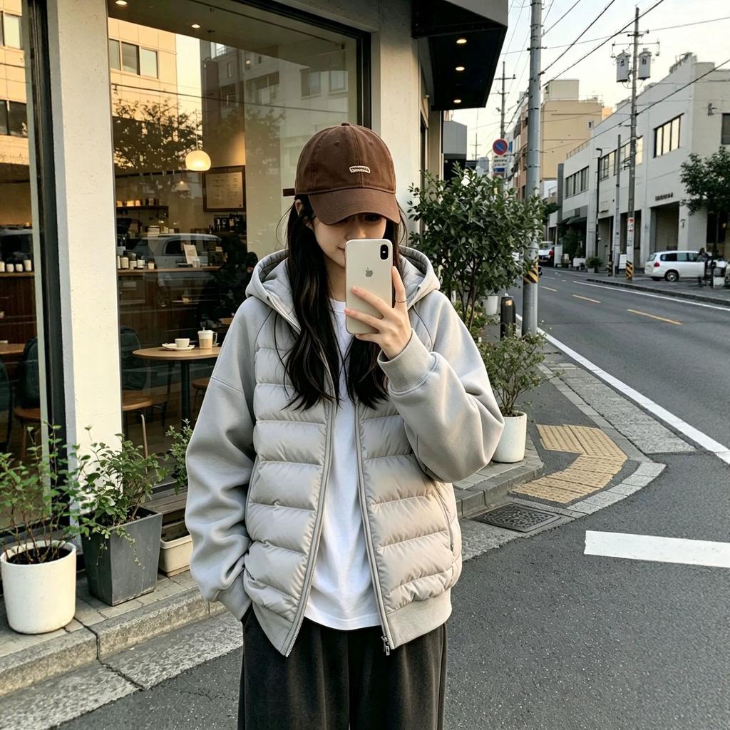 Winter New Hooded Splicing Down Padded Clothing Fashion Thickened Warm Versatile Small Padded Jacket