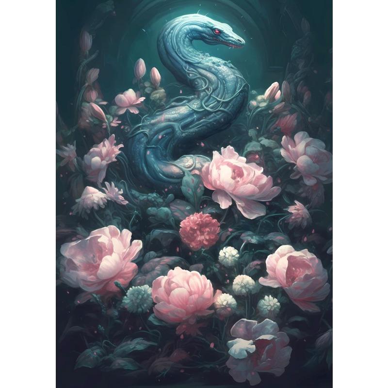 Фэнтези Цветок Животное Постеры Принты Колибри Зимородок Птица Лошадь Холст Картина Настенное Искусство Картинки Домашний Декор Гостиной