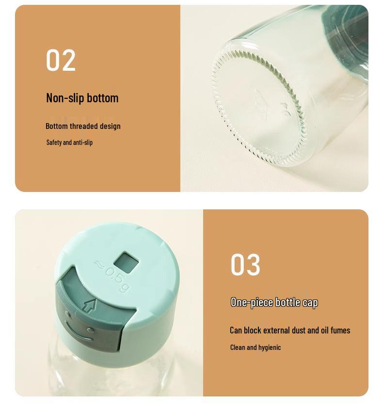 Newcomer Special: 5 Yuan Off - Press-Type Seasoning Jar for Kitchen, Sealed & Moisture-Proof Salt Control Bottle