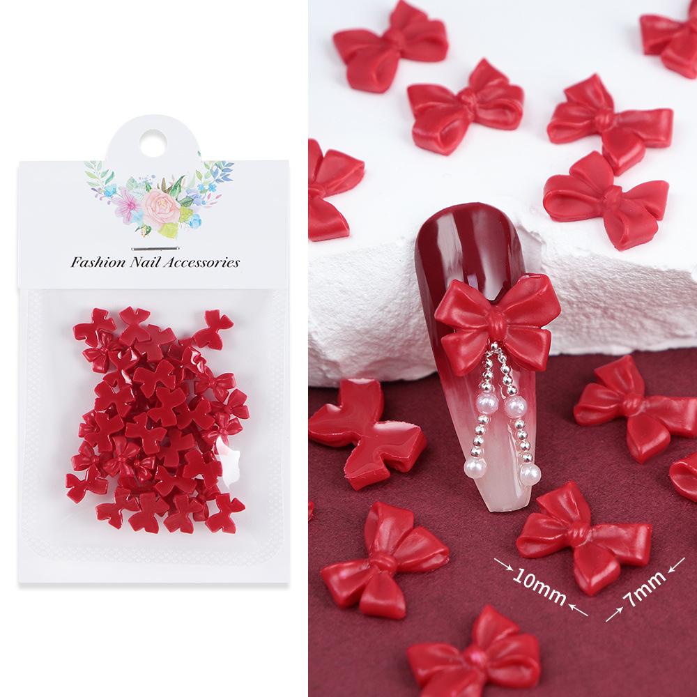 50 шт./лот, черный, белый цвет, бант для дизайна ногтей, очаровательные украшения, 3D украшения для ногтей, ювелирные изделия, классический маникюр, сделай сам, аксессуары из смолы