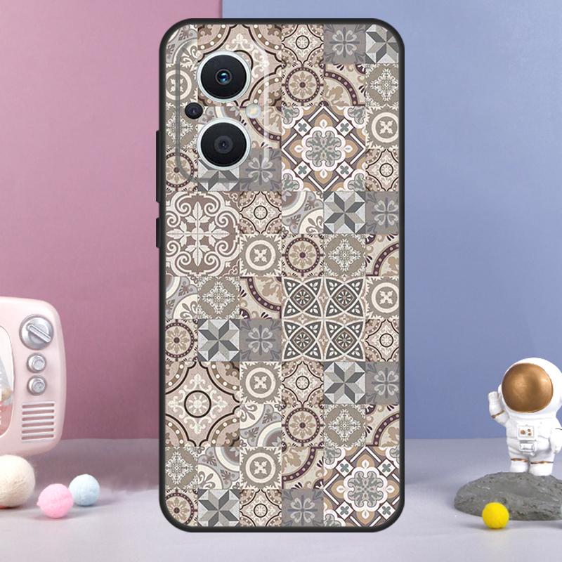 Эстетичный чехол в стиле бохо с мозаикой для OPPO Reno 14 F 11F 12F 13F 10 11 12 13 Pro 7 8 Lite OPPO Find X8 X6 X5 X9 Pro