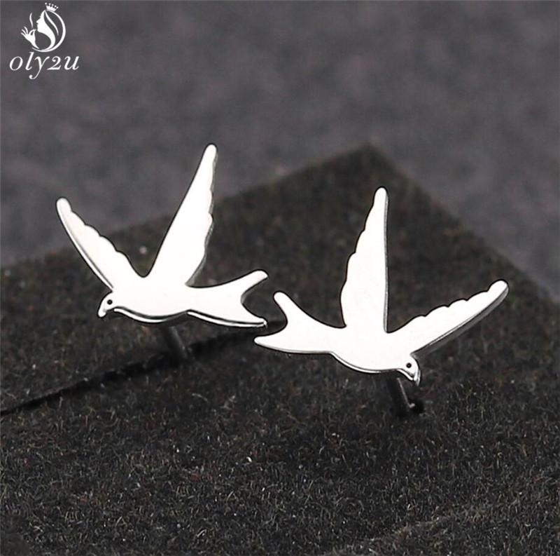 Simple Yoga Om Earring Ball Star Tree Cross Bicycle Stainless Steel Stud Earrings for Women Men T Bar Ear Piercing Gift