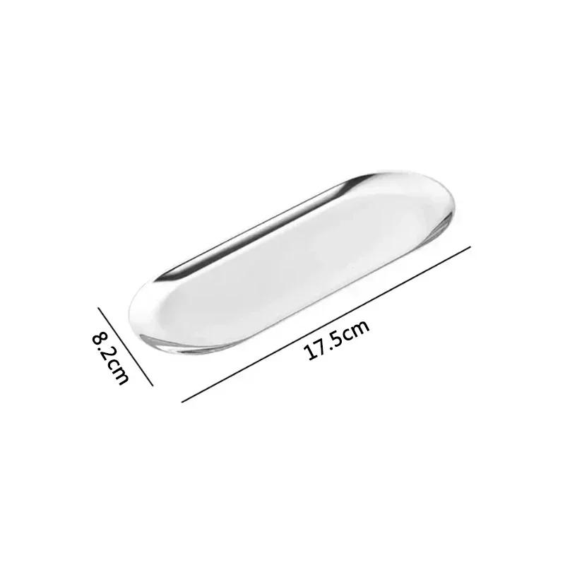 Овальная тарелка из нержавеющей стали, десертная тарелка, поднос для орехов, фруктов, торта, закуски, стейк в западном стиле, кухонная тарелка, многоразовая посуда
