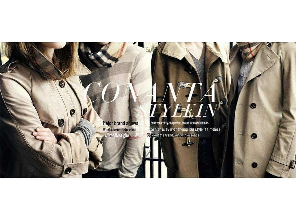 Men's Autumn Casual Washed Mid-Length Windbreaker Jacket