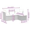 4 Piece Outdoor Sofa Set with Cushions Light Grey Poly Rattan