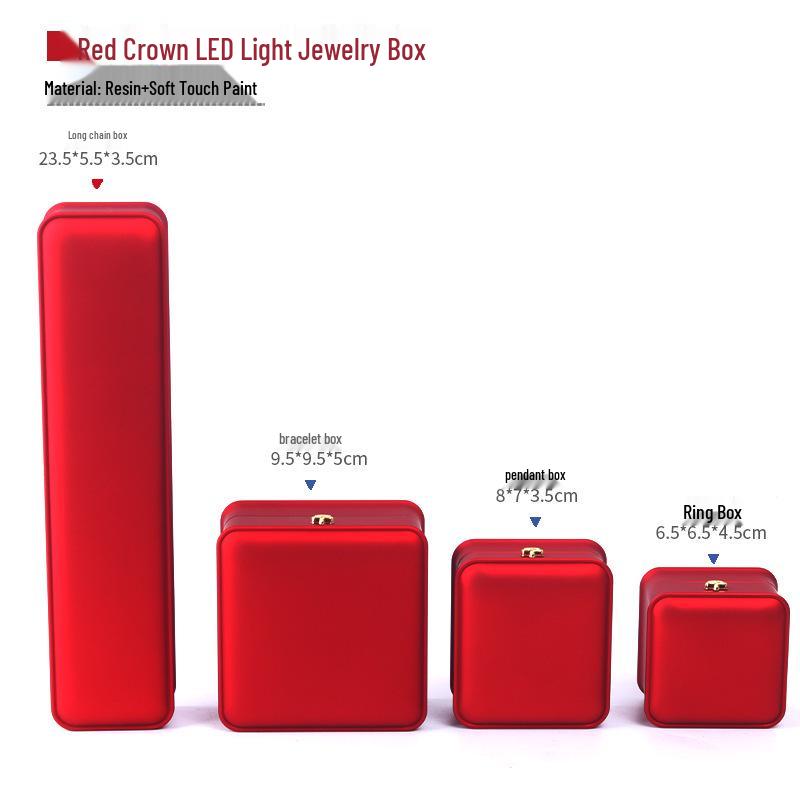 Коробка для хранения ювелирных изделий Crown LED для колец, подвесок и ожерелий
