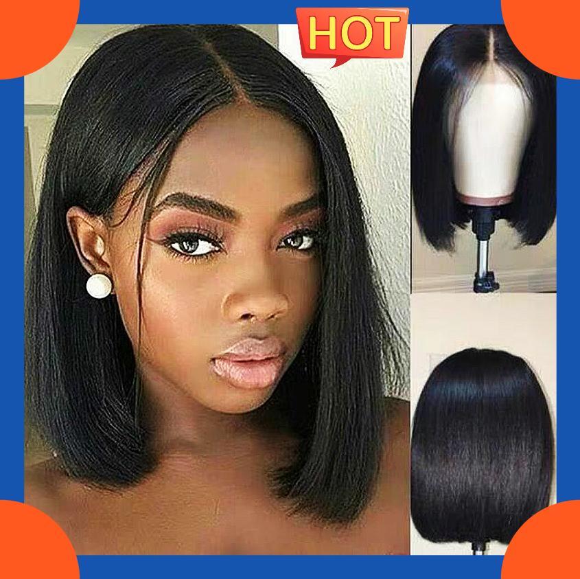 African Wig Straight Bob Wig with Bangs HW200