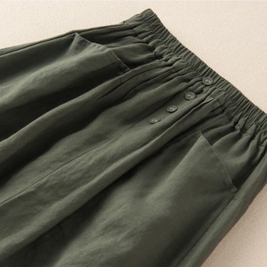 Эластичный пояс с высокой талией, карманы и пуговицы, декор, большой подол, юбка-миди, женская однотонная трапециевидная юбка в стиле ретро