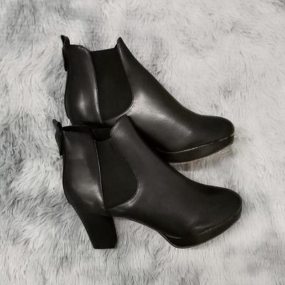 Зимние модные женские ботильоны, зимние ботинки на толстом высоком каблуке, туфли-лодочки на платформе, бархатные теплые женские ботинки