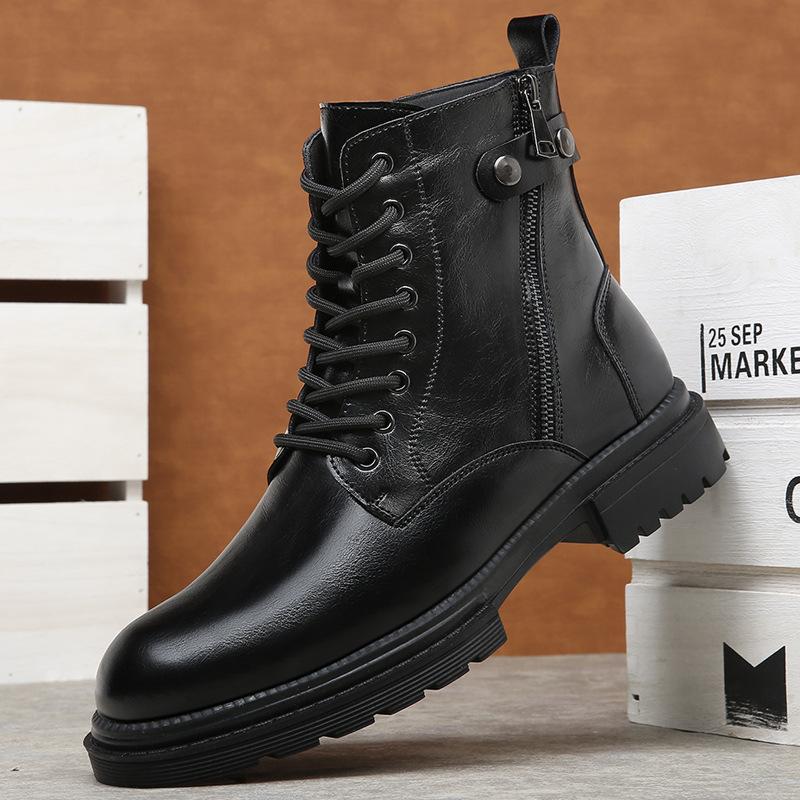 Ретро мужские ботинки Мартин новые зимние высокие мужские бархатные теплые ботинки модная обувь