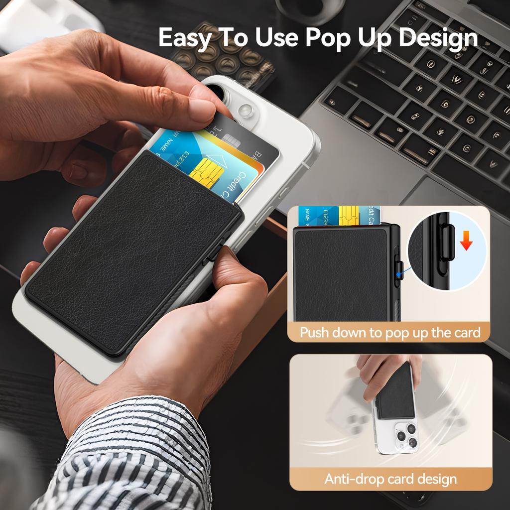 Magnets MagSafe Wallet Pop Up Card Holder Magnetic Card Case Slim Phone Wallets for Iphone 12 13 14 15 Samsung Billetera Hombre