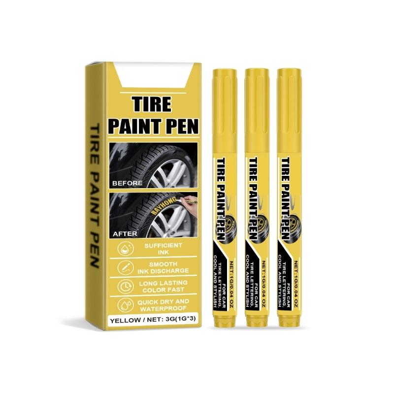 15 шт. Желтая ручка для краски для шин, быстросохнущая, водостойкая, желтая ручка-маркер для шин для автомобильных шин, для надписей на шинах, ремонта царапин