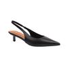 Womens/Ladies New Pointed PU Sling Back Kitten Heel Court Shoes
