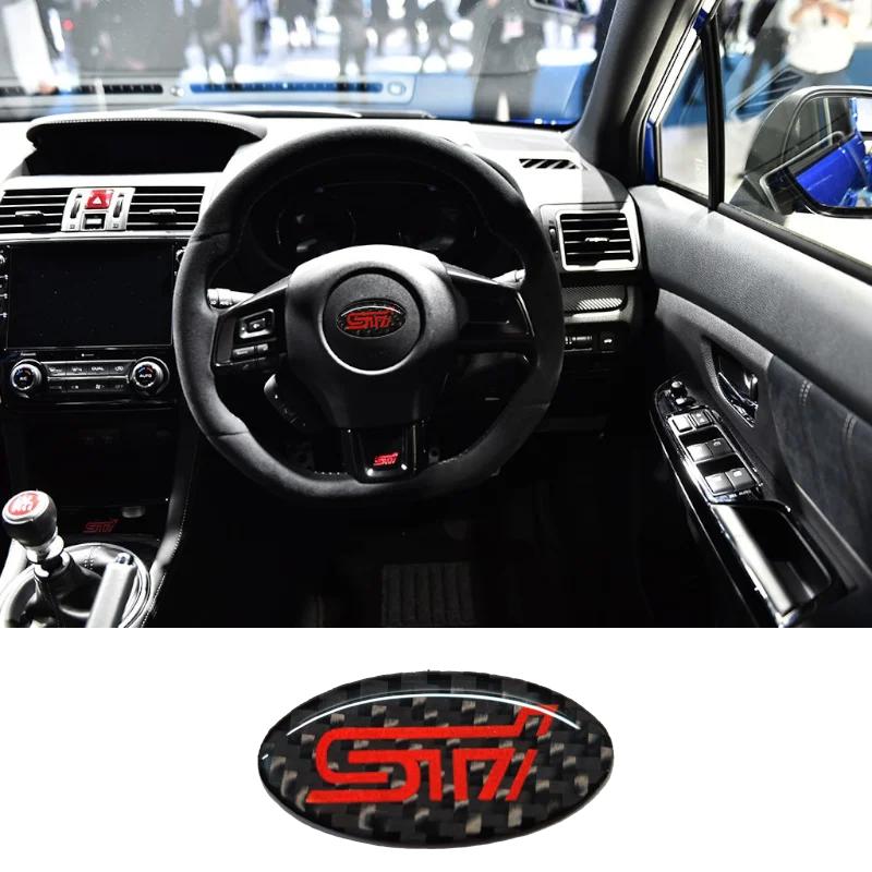 Наклейка на руль Subaru Forester STI из углеродного волокна Стереоскопический персонализированный логотип автомобиля Овальный