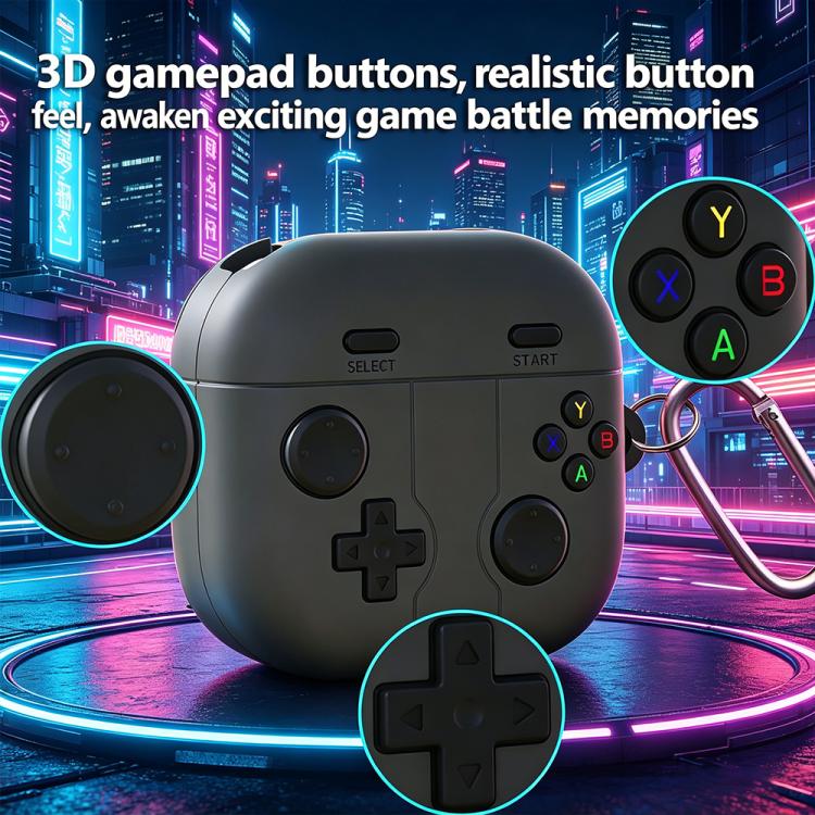 XDcase Retro Game‑Console Silicone Earbuds Case for Galaxy Buds4 / 4 Pro, Shockproof Cover with Carabiner