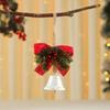 Christmas Tree Ornament Bow Pine Branches Decorative Bells Home Ambiance Doorway Wind Chime Decoration