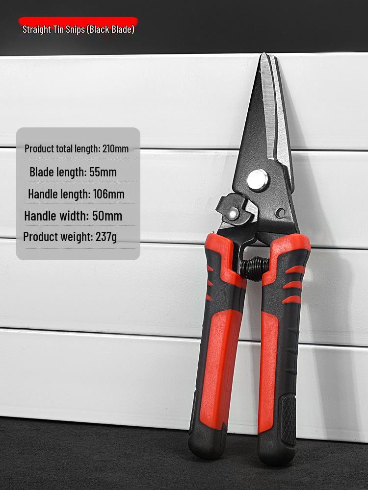 Industrial-Grade Stainless Steel Multi-Function Tin Snips: High Hardness, Powerful Keel Scissors.