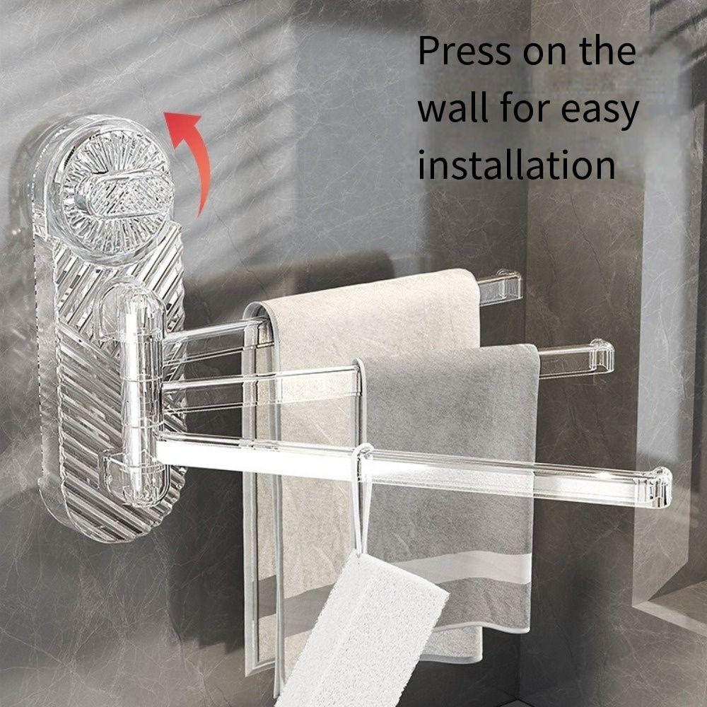 180°Rotating Suction Cup Towel Rack Multi-pole Toilet Towel Rod Clothes Hanger  for Kitchen