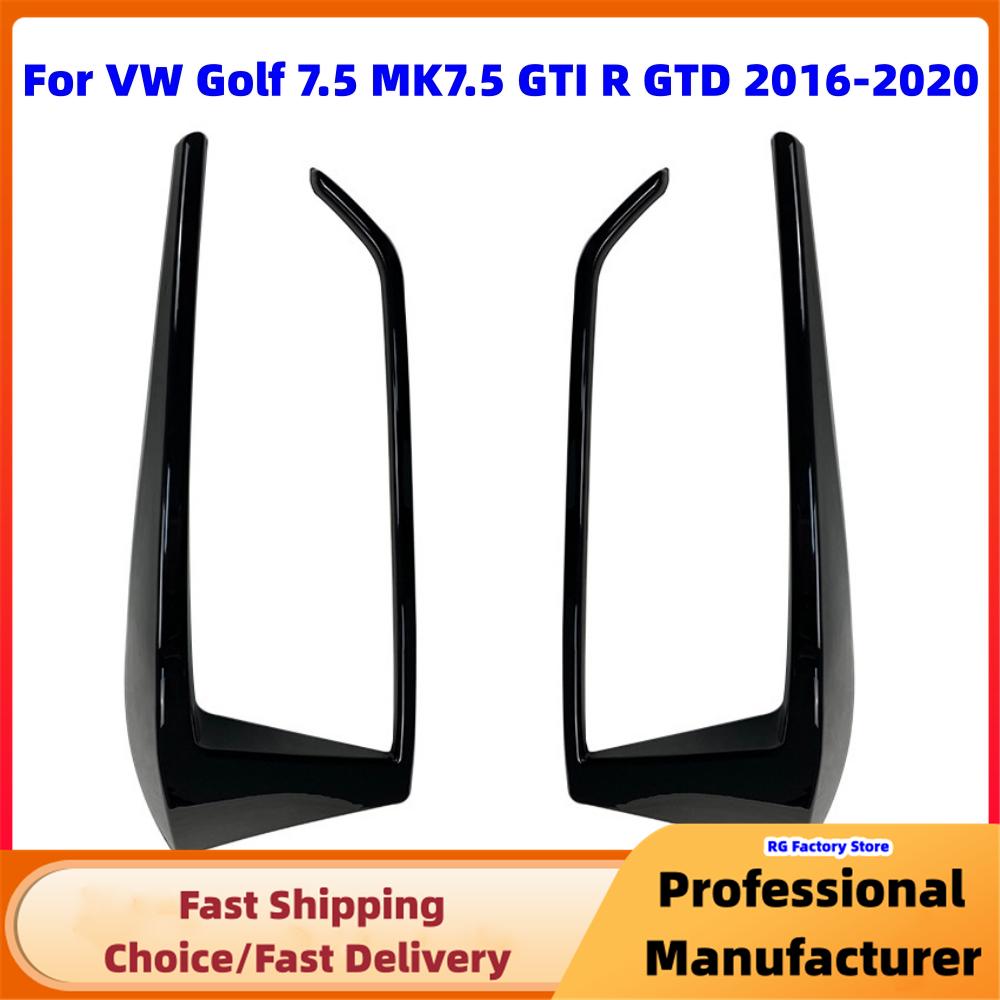 Глянцевая черная отделка спойлера заднего бампера для VW Golf 7 7.5 MK7 MK7.5 GTI R GTD R400 2013-2020 1 пара полосок рамки Canard