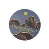Round PVC Heat-Resistant Table Mat With Zen-Inspired Print New Chinese Style Dining Coaster Home Restaurant Use