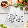 Dog Kitchen Towels Set of 2, Dog Dad Mom Lovers Gifts for Owners Women Men Dish Tea Towels for Kitchen Decor, Pet Lover Gifts Hand Towels for