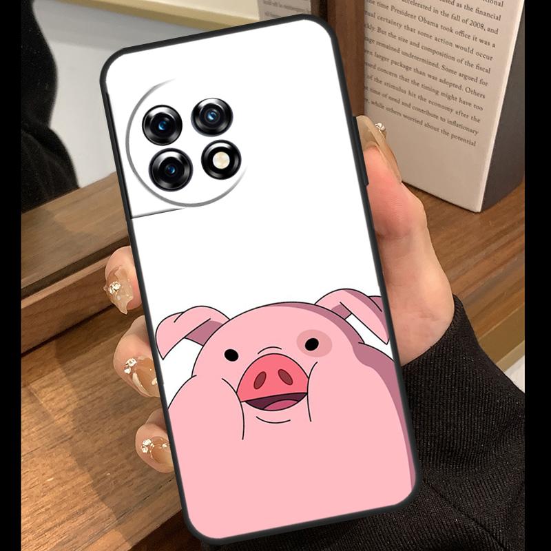 Милый РОЗОВЫЙ Kawai Чехол-Свинка Для OnePlus 13T 10T 15R 10R 12R 13R 13 12 11 9 10 Pro Nord CE 5 2 3 4 Lite N20 N30 Чехол