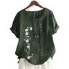 Women's Casual Short Sleeve Top with Round Neck and 11 Vibrant Floral Prints