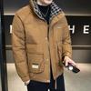 Зимний пуховик мужской короткий воротник-стойка модный бренд спецодежда утолщенный теплый топ пара свободное пальто