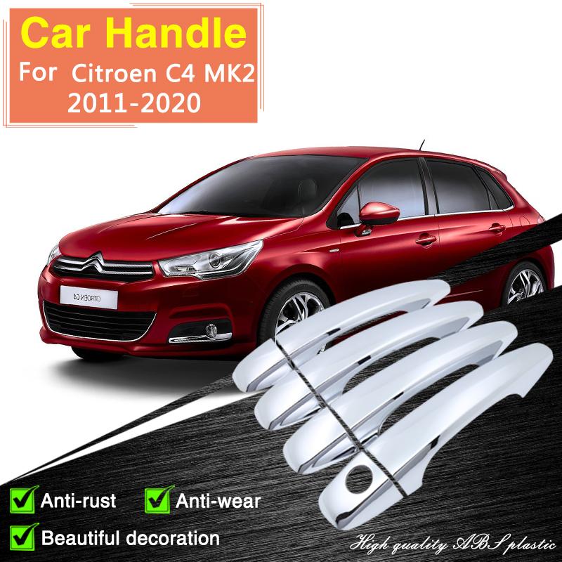 for Citroen C4 MK2 B7 2011 2012 2013 2014 2015 2016 2017 2018 Chrome Door Handle Cover Car Accessories Styling