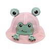 Детская шляпа-ведро с рисунком лягушки унисекс для мальчиков и девочек, солнцезащитная шапка, милая шапочка для малышей с милым вышитым узором