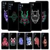 Неоновый чехол для телефона Samurai Oni Mask для Oppo Find X5 A54 A53 A52 A9 2020 A15 A95 A16 A76 A74 A12 Reno7 SE Reno6 Pro Plus 5G